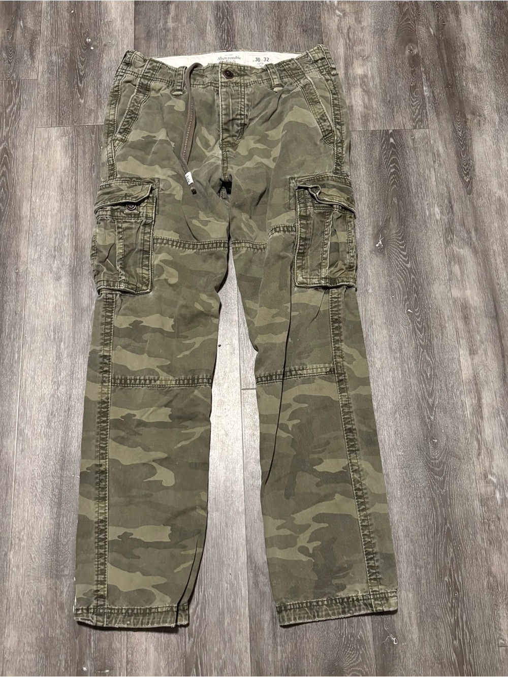 Abercrombie & Fitch Camo Cargo Pants Mens 30x32 Drawstring Y2K Army